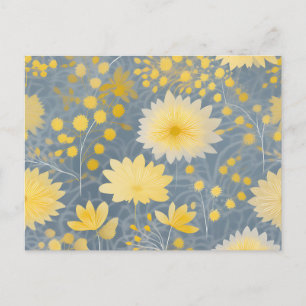 Romantische Yellow Chrysanthemum Petals Postkarte