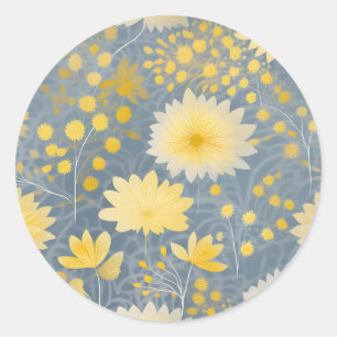 Romantische Yellow Chrysanthemum Petals Runder Aufkleber