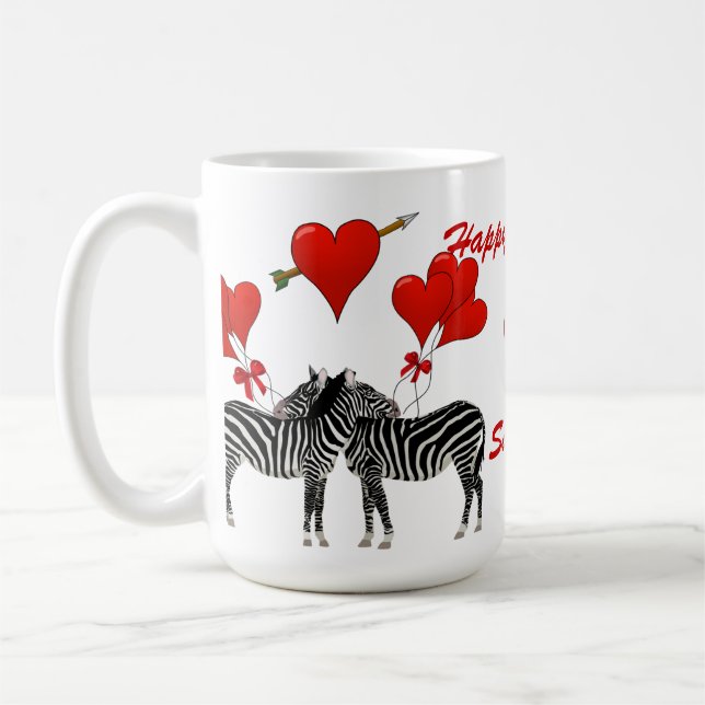 Romantische Zebra-Liebe Tasse (Links)