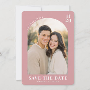 Romantische zeitgenössische Pink-Foto Save The Date