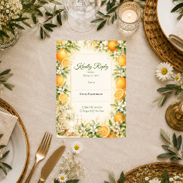 Romantische Zitrus-Hochzeit RSVP Karte
