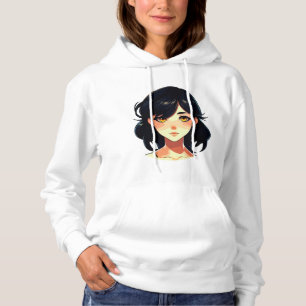 Romantischer Anime-Traum: Blütenhaarige Schönheit Hoodie