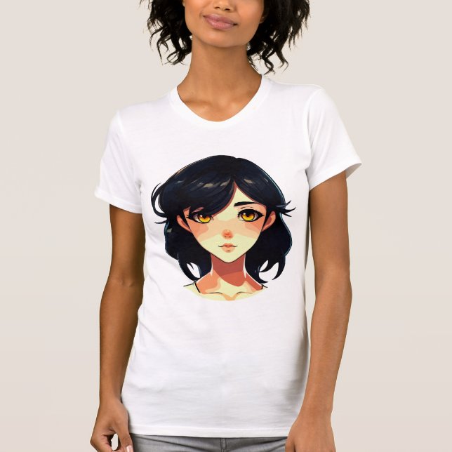 Romantischer Anime-Traum: Blütenhaarige Schönheit T-Shirt (Vorderseite)