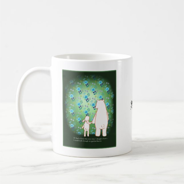 Romantischer Bär und Bunny Couple Liebe Individuel Kaffeetasse (Links)