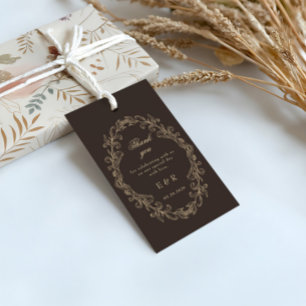 Romantischer Barock Verzierter Rahmen Hochzeit Geschenkanhänger