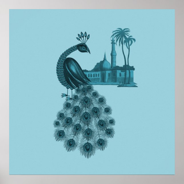 Romantischer Blaupfau Poster (Vorne)