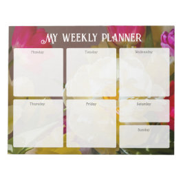 Romantischer Blumen-Wochenplaner Notizblock