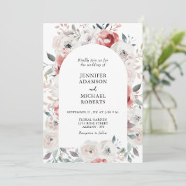 Romantischer Blumengarten Elegante Hochzeit Einladung