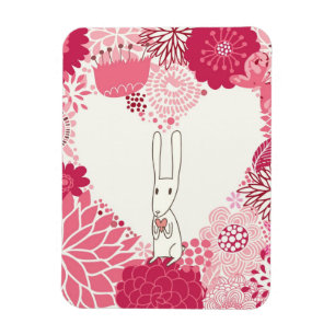 Romantischer Blumenhintergrund mit niedlichem Magnet