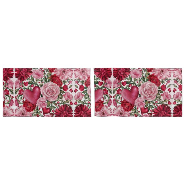 Romantischer Blumenkissen Kissenbezug (Rückseite-Set)
