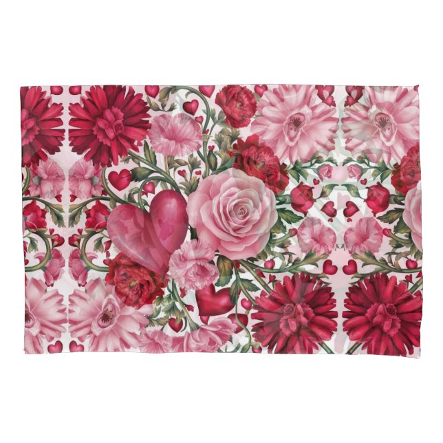 Romantischer Blumenkissen Kissenbezug (Vorderseite)