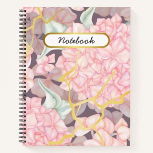 Romantischer Blumenrosa Notizbuch