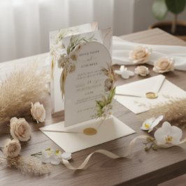 Romantischer Blumenzauber Creme und Braune Einladu Save The Date