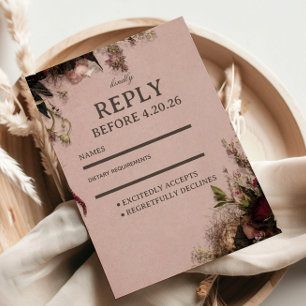 Romantischer Blush-Blumenstil RSVP Karte