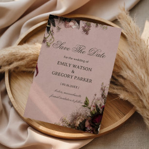 Romantischer Blush-Blumenstil Save The Date