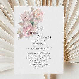 Romantischer Blush Peony Floral Wedding Ceremony F Einladung