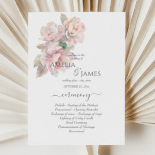 Romantischer Blush Peony Floral Wedding Ceremony F Einladung