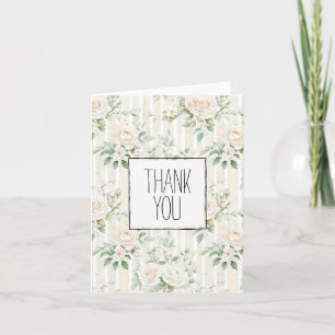 Romantischer Blush White Roses Floral Vielen Dank Karte