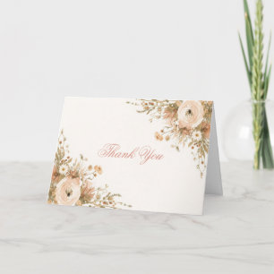 Romantischer Boho-Garten Aquarell Blumen Pampas Dankeskarte
