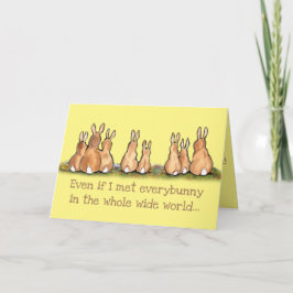 Romantischer Bunny Rabbit Yellow Geburtstag Karte