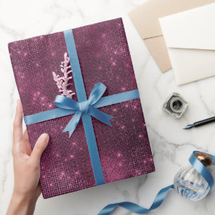 Romantischer Burgunder Glanz Glamouröse Hochzeitsf Geschenkpapier