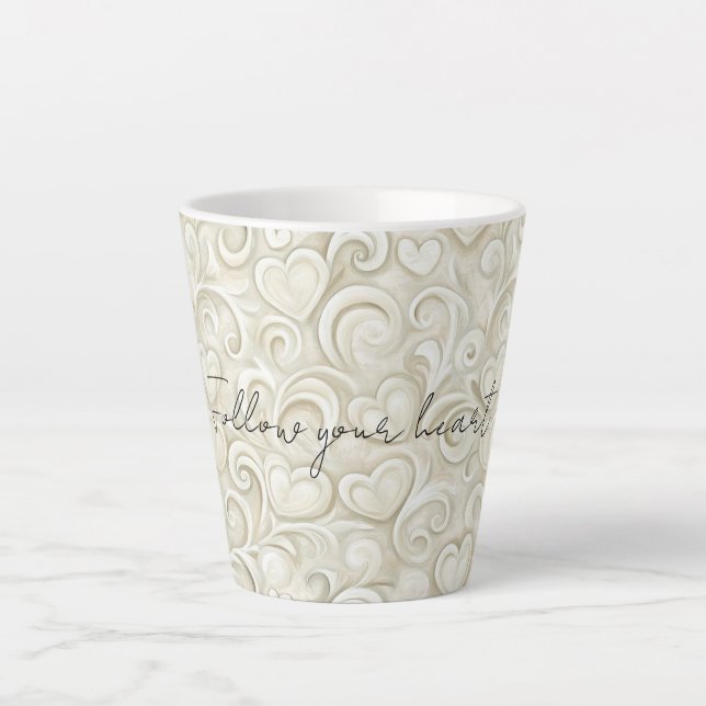 Romantischer Chic Herz Wirbel  Milchtasse (Vorderseite)