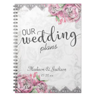 Romantischer Chic Peony Floral & Lace Hochzeitspla