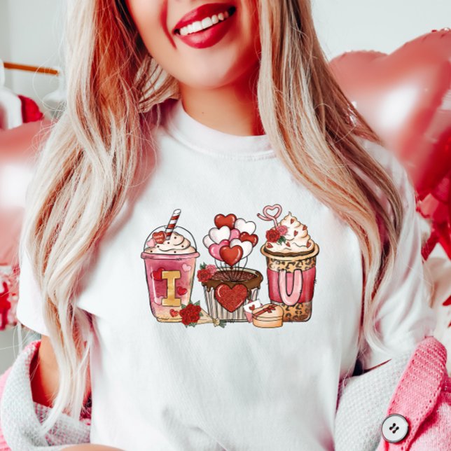 Romantischer Coffee Valentine, ich Liebe Sie T-Shirt (Von Creator hochgeladen)