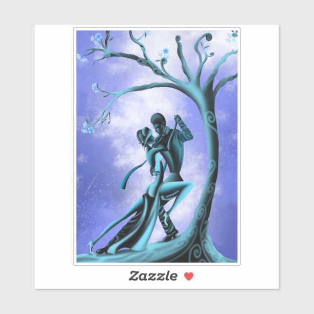 Romantischer Couple Dance Tango Sticker (Blatt)