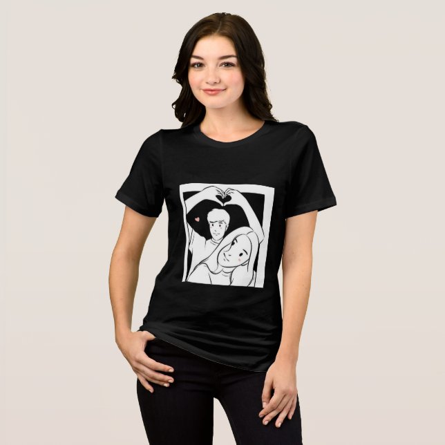 Romantischer Couple Illustration T - Shirt - Niedl (Vorderseite voll)