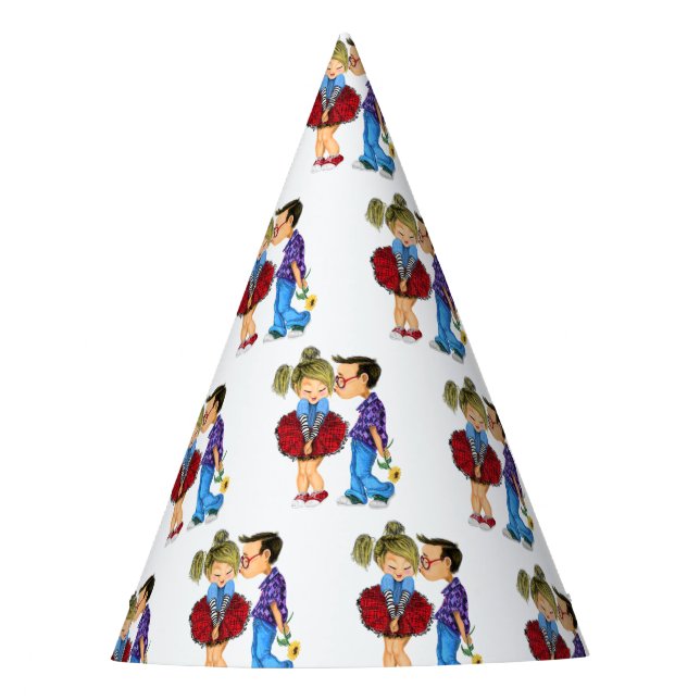 Romantischer Couple Liebe Party Hat Partyhütchen (Vorderseite)