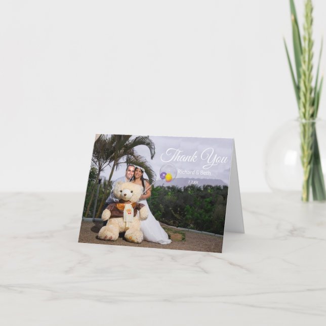 Romantischer Dank für die Hochzeitkarte Dankeskarte (Vorderseite)