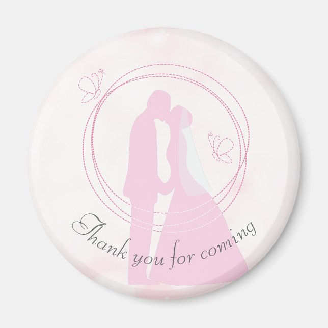 Romantischer Dreamy Pink Wedding Couple Curling Te Magnet (Vorne)
