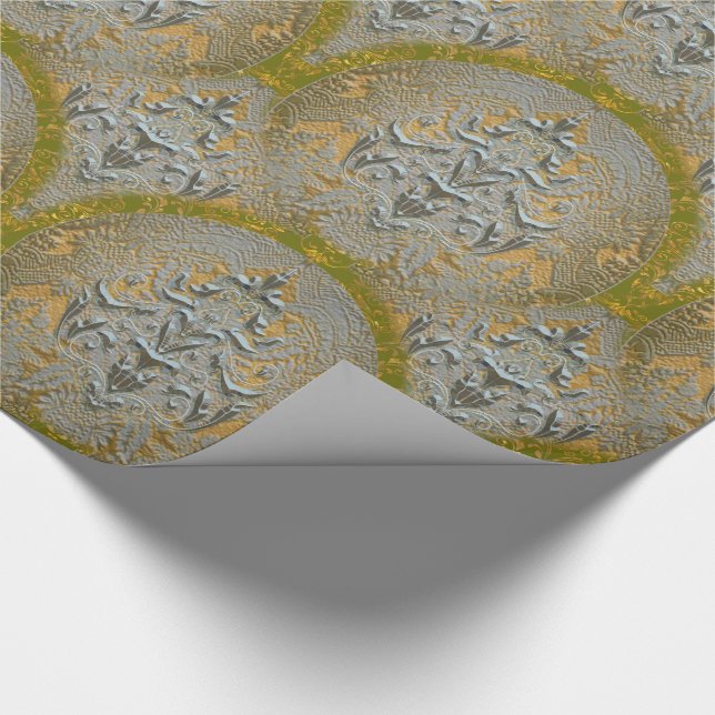 Romantischer Elegant-Damask Monarch 30" x 6 Geschenkpapier (Ecke)