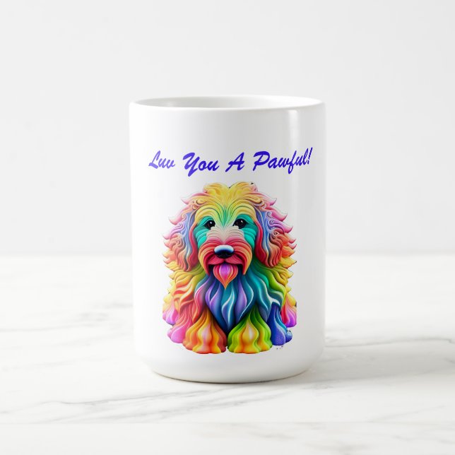 Romantischer farbiger Hund Lover Kaffeetasse (Mittel)