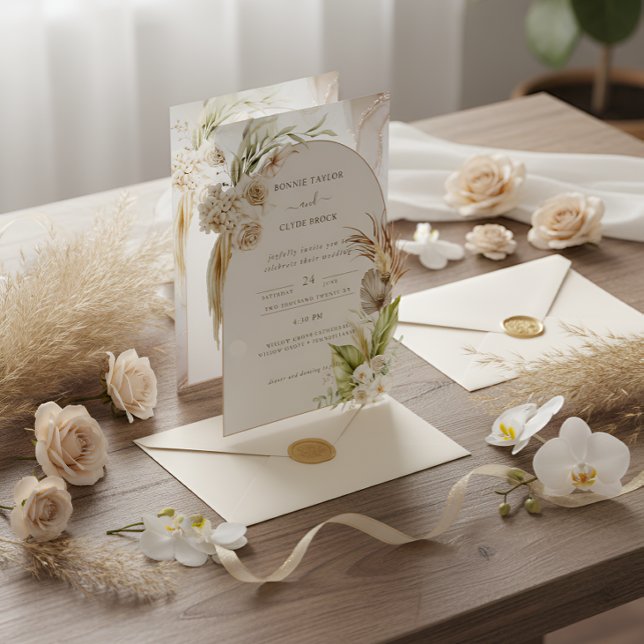 Romantischer floraler Charme Creme und Braune Einl Save The Date (Von Creator hochgeladen)