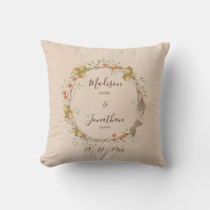 Romantischer floraler Schrift Kranz Grün Personali Kissen