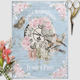 Romantischer französischer Grunge Blütenblume Ephe Seidenpapier