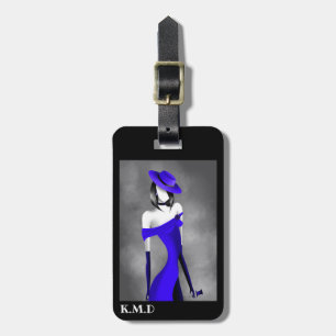 Romantischer Gangster-Moll mit Rose-Gepäckanhänger Gepäckanhänger