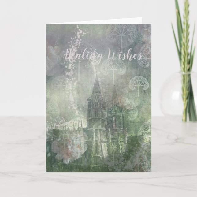 Romantischer Garten - Grußkarte Feiertagskarte (Vorderseite)