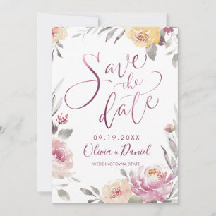 Romantischer Garten Moderne Kalligraphie Save the Date