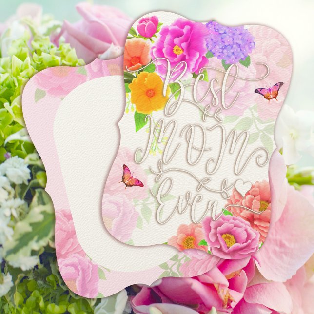 Romantischer Garten "Peonies Garden" Einladung (Romantic Peonies Garden Best Mom Ever White Mother's Day Card.)