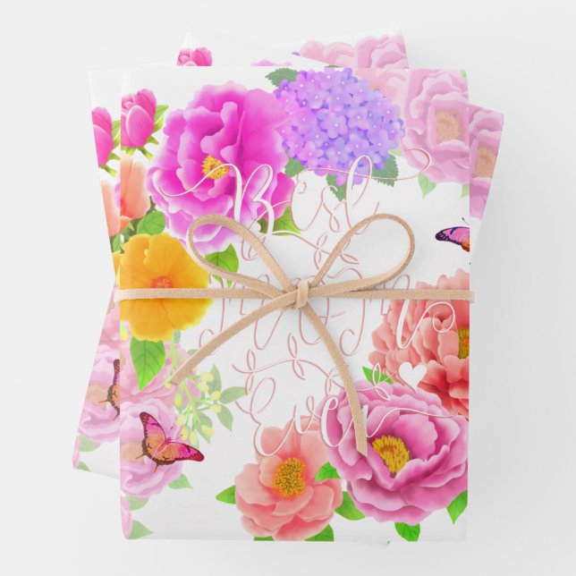 Romantischer Garten "Peonies Garden" Geschenkpapier Set (Beispiel)