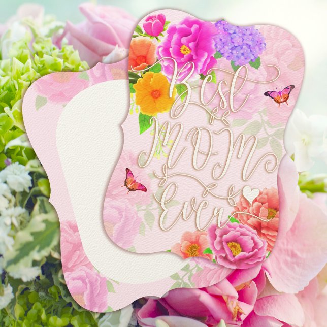 Romantischer Garten "Peonies Garden Pink Beste Mam Einladung (Romantic Peonies Garden Best Mom Ever Pink Mother's Day Card.)