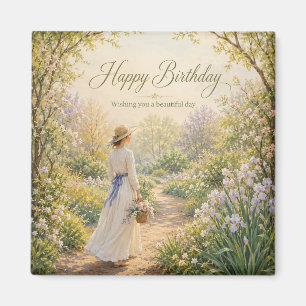 Romantischer Gartenweg Geburtstag Magnet