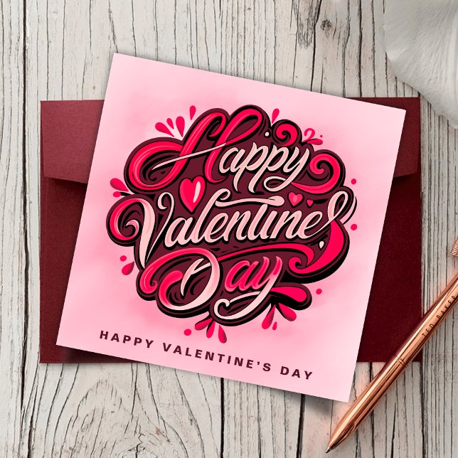 Romantischer Glückstag Valentinstag nach Maß Karte (Von Creator hochgeladen)