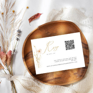 Romantischer Goldblush - Website QR Code RSVP Karte
