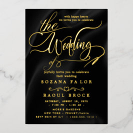 Romantischer Goldschmied | Blue Frame Wedding Folieneinladung