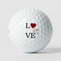 Romantischer Golfball 'LOVE' roter herzförmiger Lu