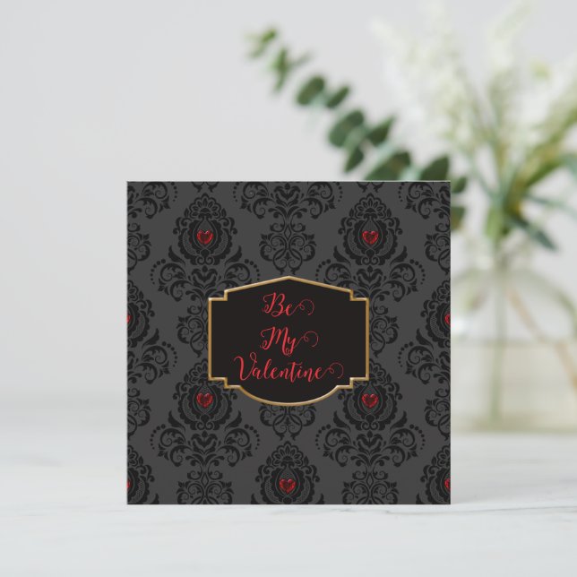 Romantischer Goth Valentinstag  Karte (Stehend Vorderseite)